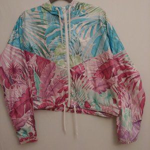 Nike tropical pattern rain jacket with hood size large
